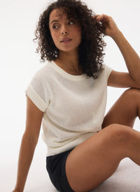 FIG Mila Short Sleeve Top - White