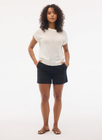 FIG Mila Short Sleeve Top - White