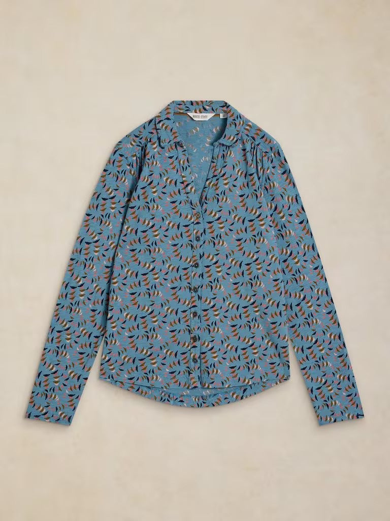 WHITE STUFF Women's Annie Jersey Shirt - Blue Multi