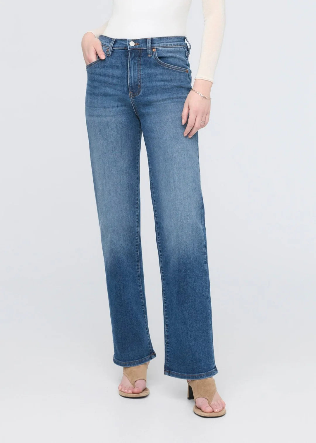 DU/ER Women's Performance Denim + High Rise Straight
