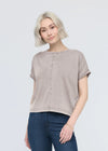 DU/ER Women's PurePima Vintage Doleman Tee- Washed Stone