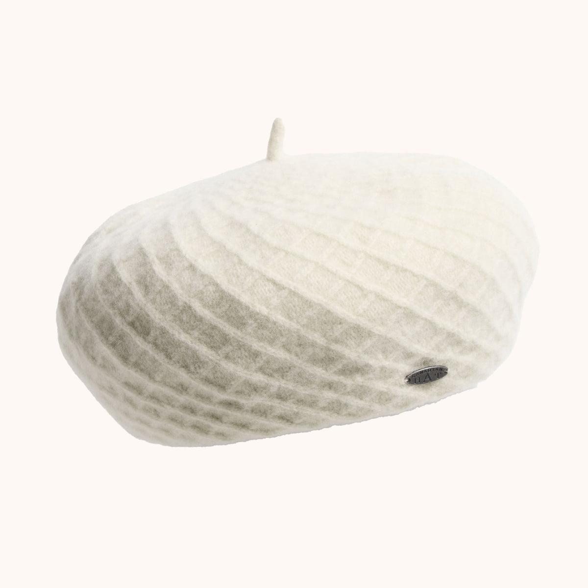 CANADIAN HAT Britni Textured Woolen Beret - Ivory