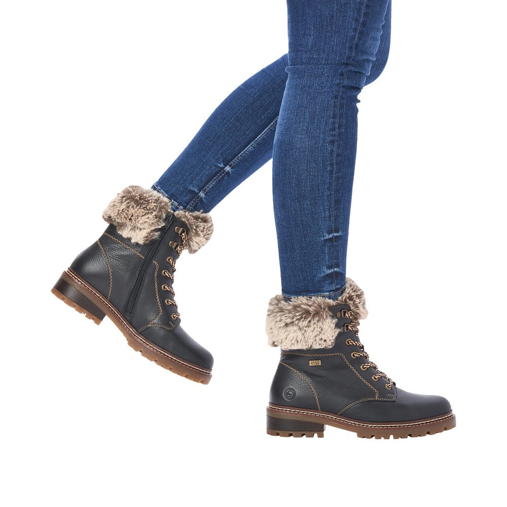 REMONTE Women's Mid Height Boots Stefanie D0B74-01 - Black
