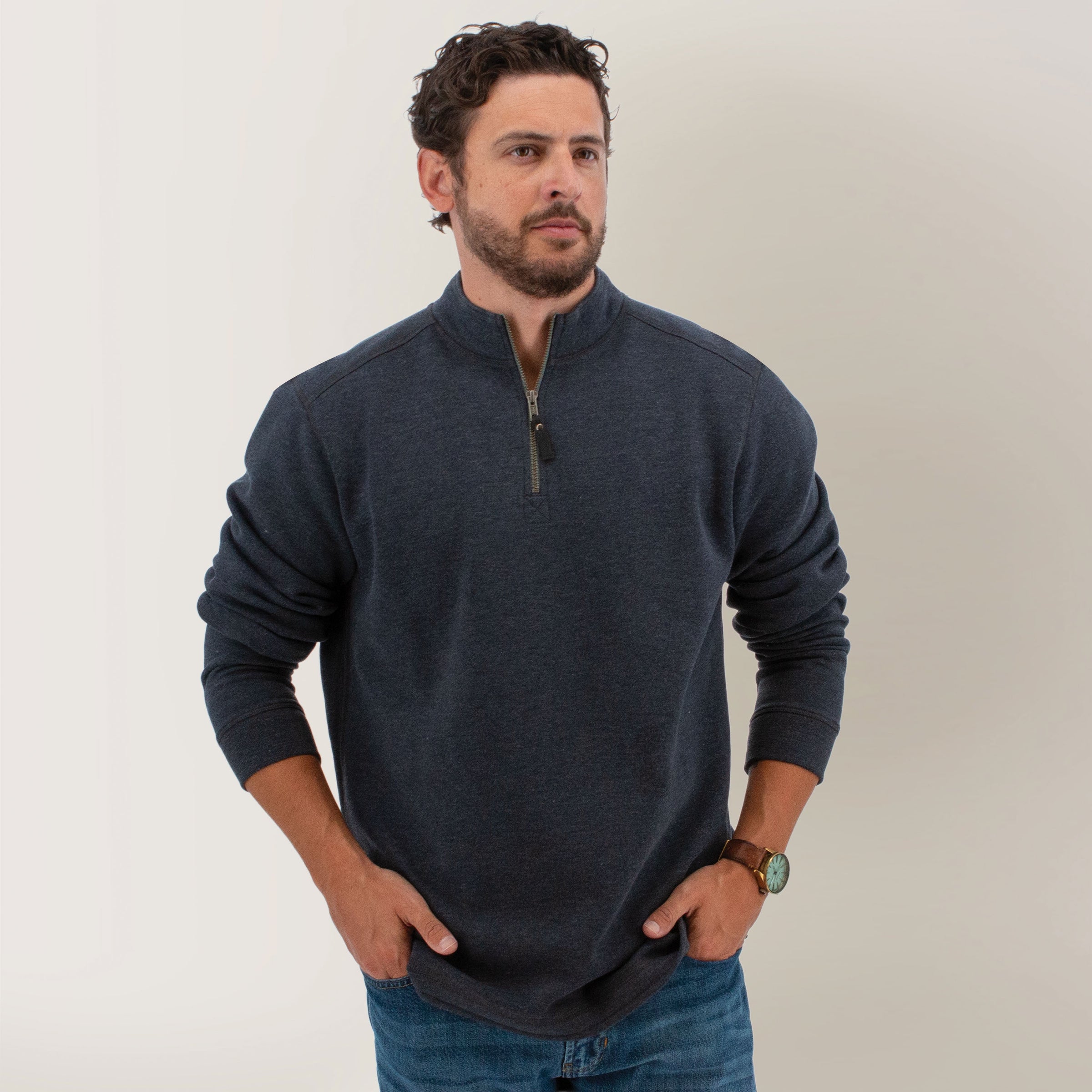 OLD RANCH - Men's Ozark 1/4 Zip Pullover - 910 Polar Night