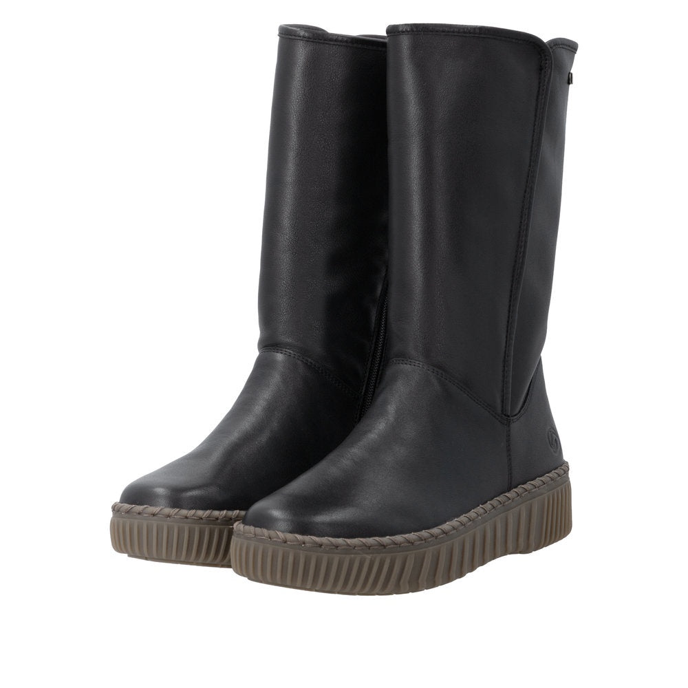 REMONTE Women's D4A71-00 Mid-rise Leather Boots - Black