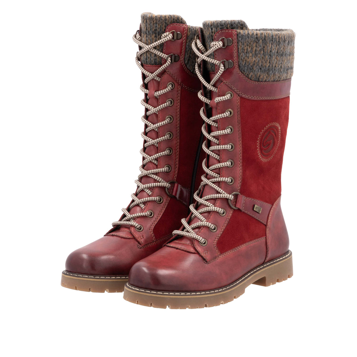 Remonte Winter Boots - D9380-35 - Red Knit Cuff - Flip Grip