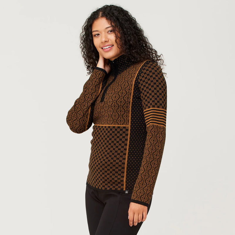 Krimson Klover POW Zip Neck Sweater - Pecan Black