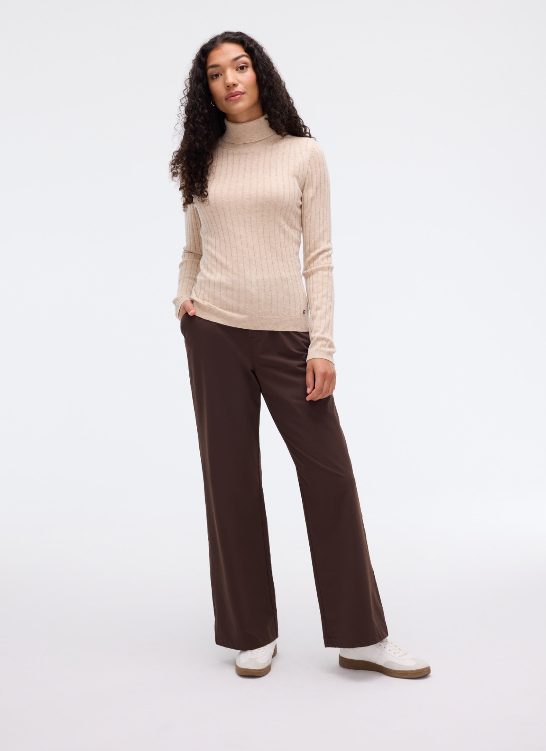 FIG Isla Light Turtle Neck Sweater - Oat Heather