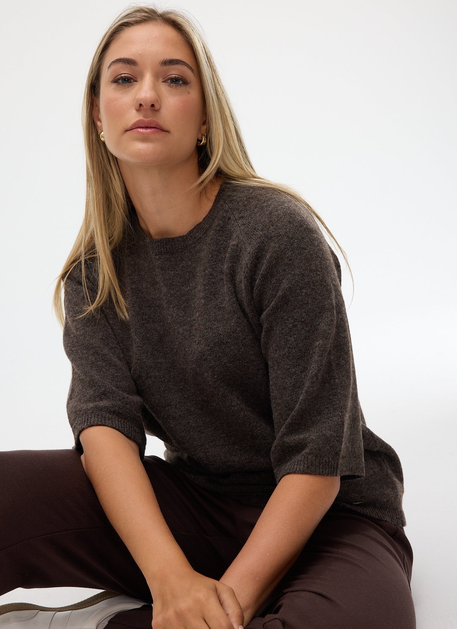 FIG Mira Short Sleeve Sweater - Cacao