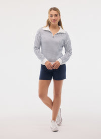 FIG Hampton Mid Zip Sweater - Sail Stripe