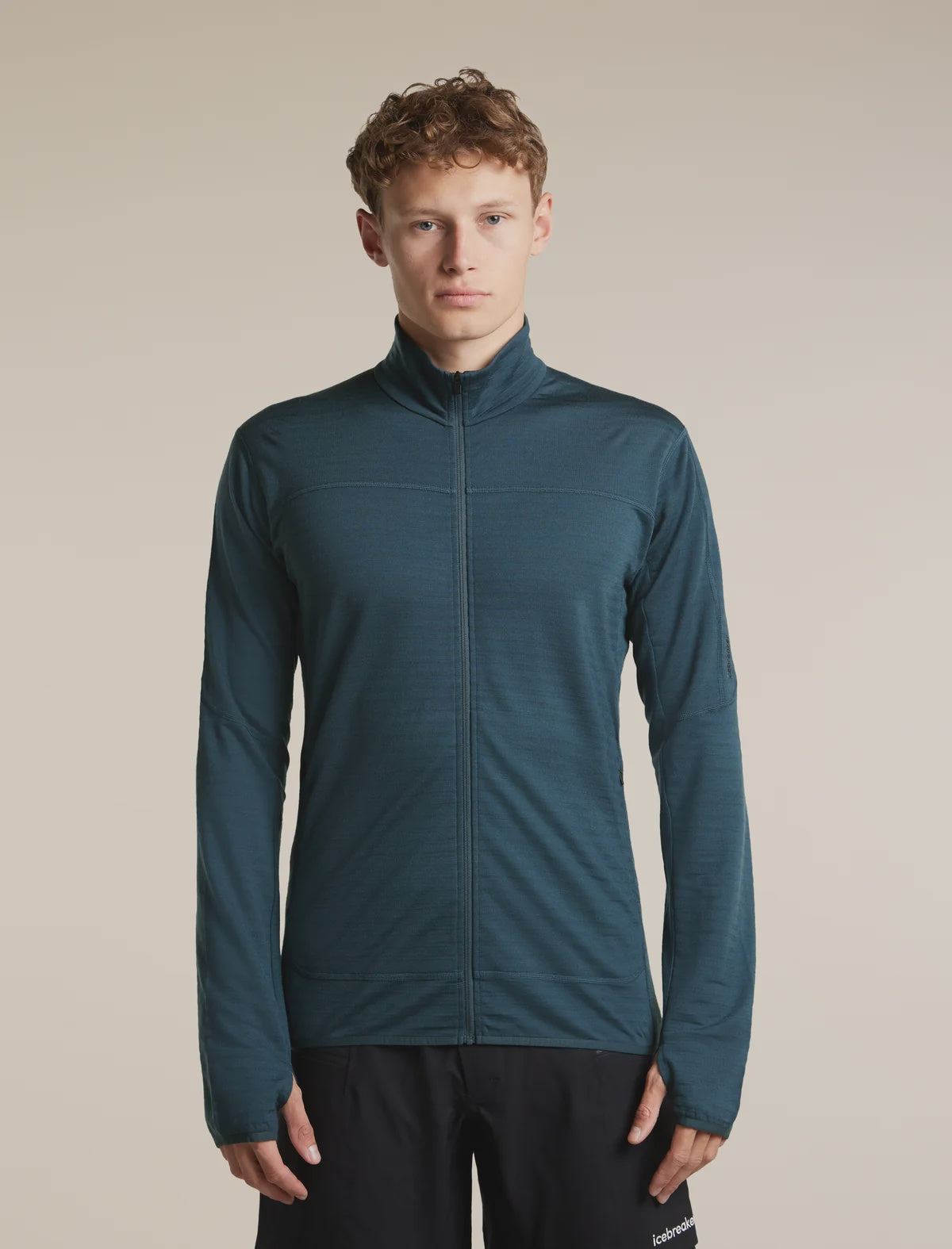 ICEBREAKER Men's M 300 Descender LS Zip - Abyss