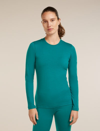 ICEBREAKER Women's 200 Oasis Long Sleeve Crewe - Tidal Teal