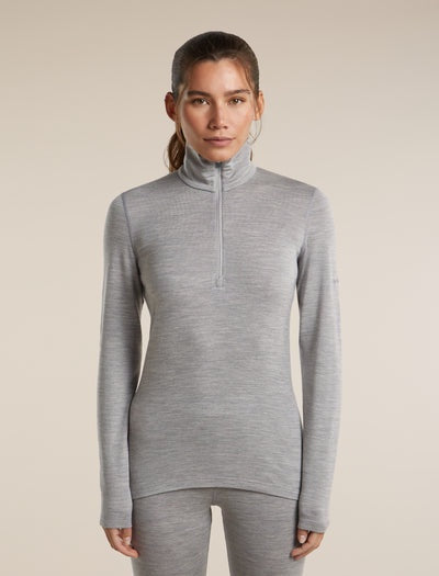 ICEBREAKER Women's 260 Oasis Long Sleeve Half Zip - Metro Heather