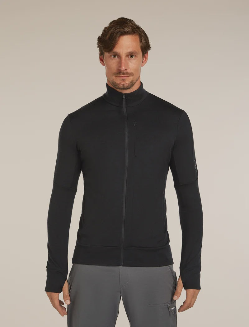 ICEBREAKER Men's Merino 260 Quantum Long Sleeve Zip - Black