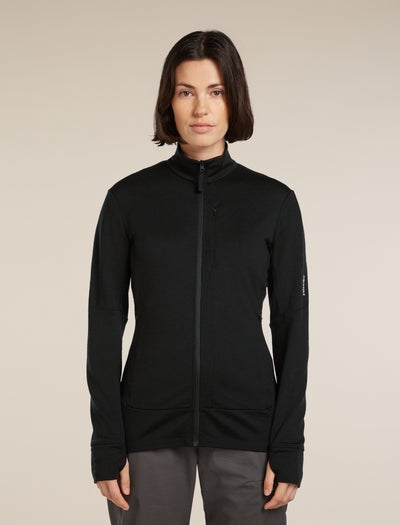 ICEBREAKER Women's M 260 Quantum IV Long Sleeve Zip - Black