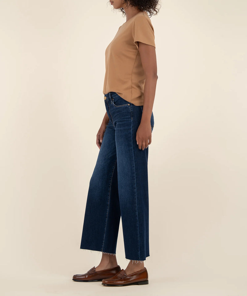 KUT - Meg High Rise Fab Ab Wide Leg Raw Hem