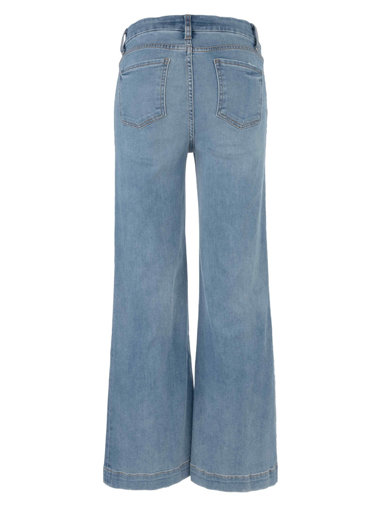 KUT DENIM Meg High Rise - Wide Leg With Patch Pocket - Totally wash