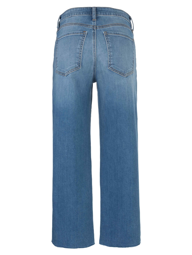 KUT DENIM Charlotte High Rise - Raw Hem Wide Leg - Soaring wash