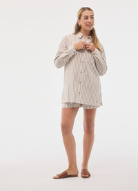 FIG Leidy Shirt - Cabana Stripe Maple