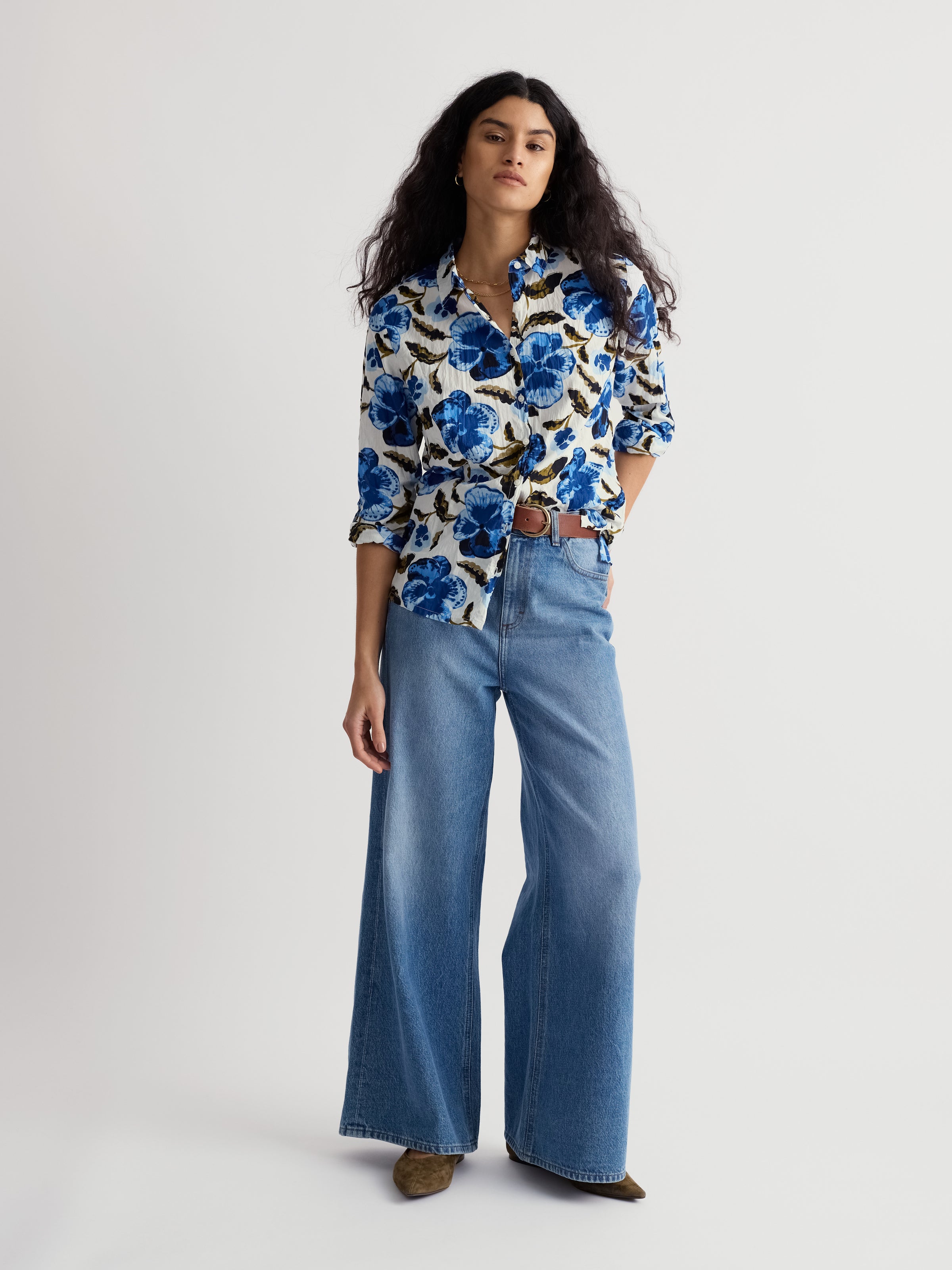 SEASALT Larissa Shirt - Spring Pansy Chalk