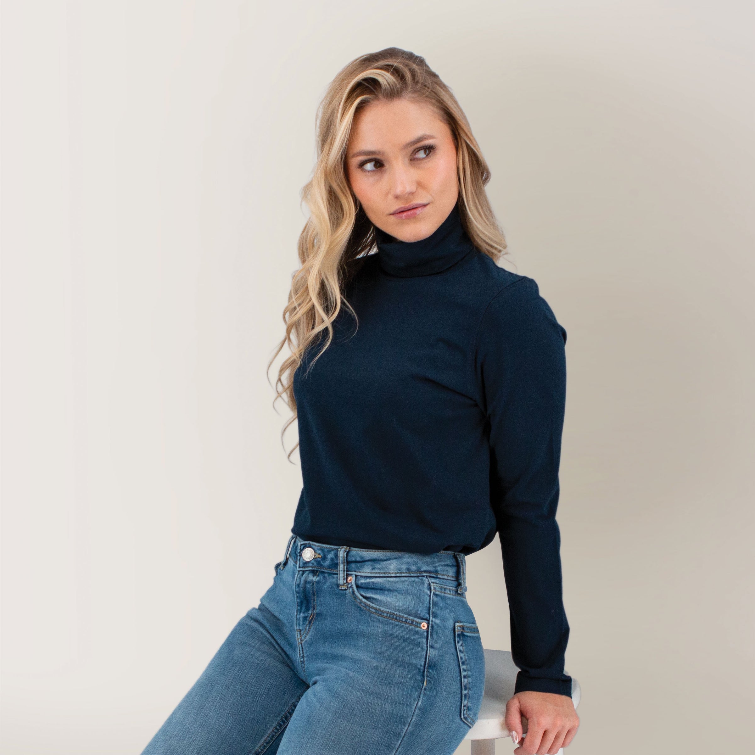 OLD RANCH - Women's Mariela Organic Turtleneck - 1069 Sky Captain