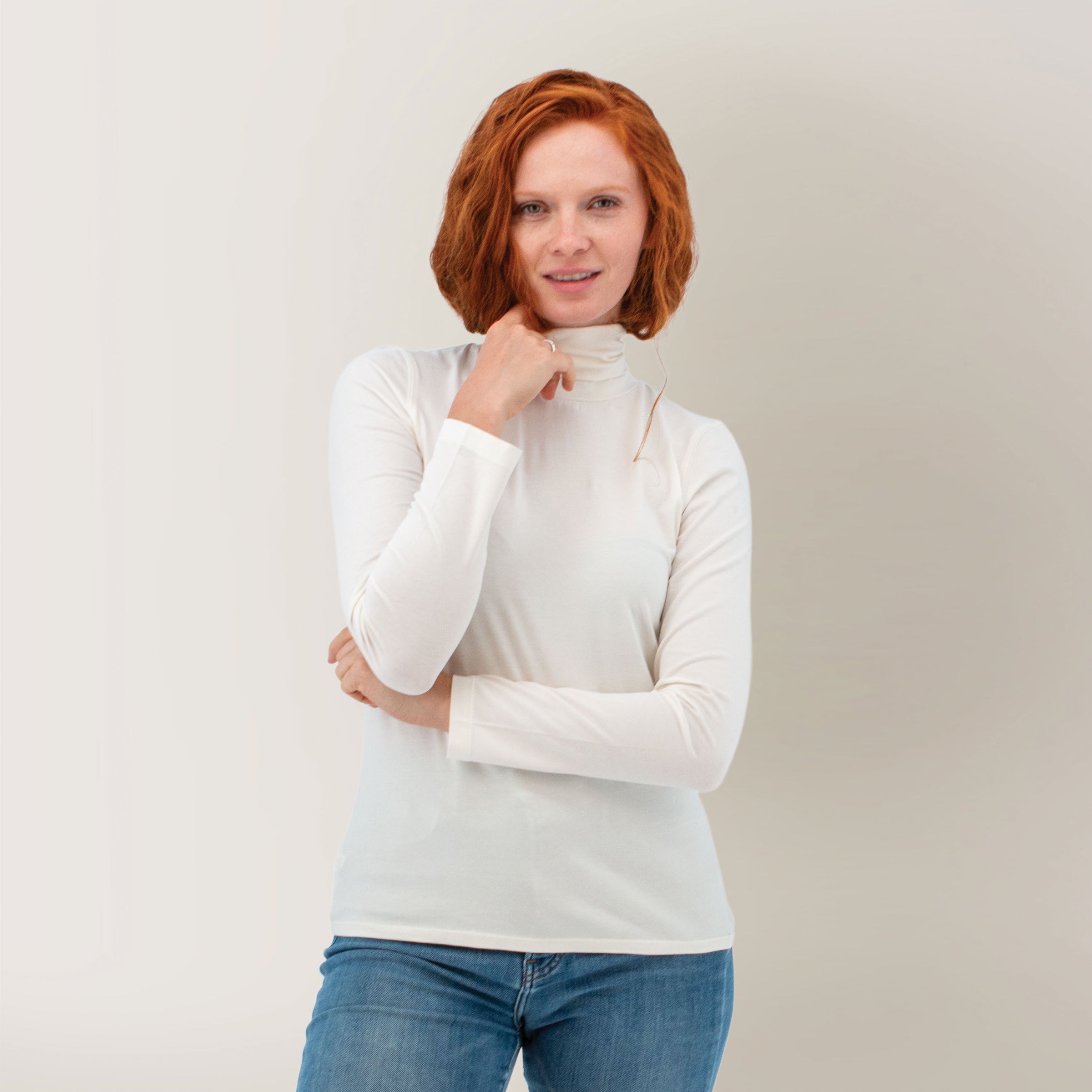 OLD RANCH - Women's Mariela Organic Turtleneck - 808 Snow White