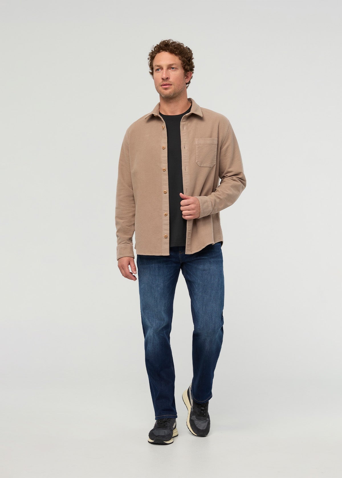 DUER Men's No Sweat Moleskin Overshirt - Desert Tan