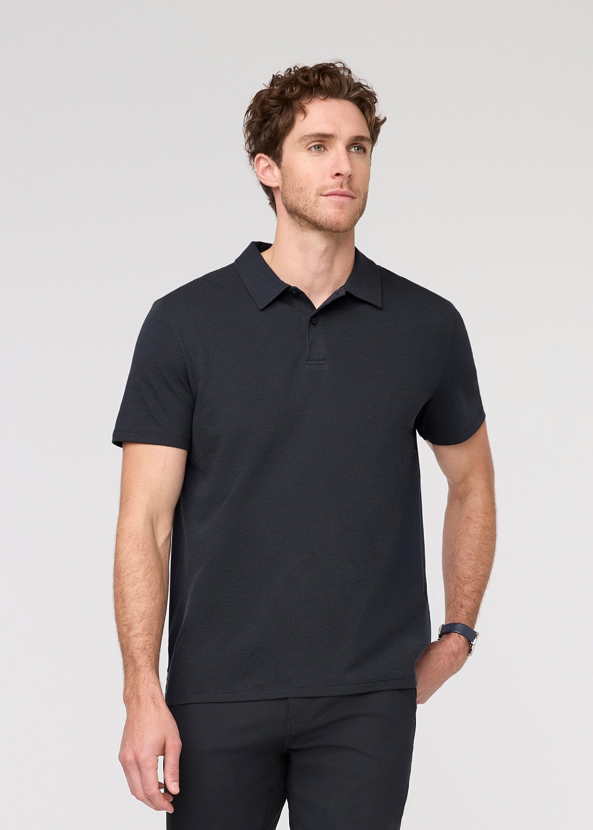 DU/ER Men's Performance Polo Air Flow Pique - Navy
