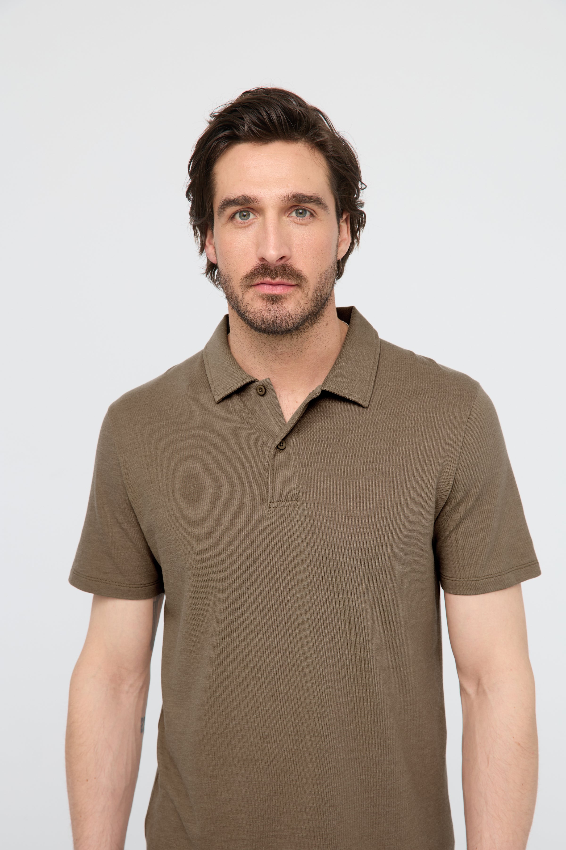 DU/ER Men's Performance Polo Air Flow Pique - Warm Sand