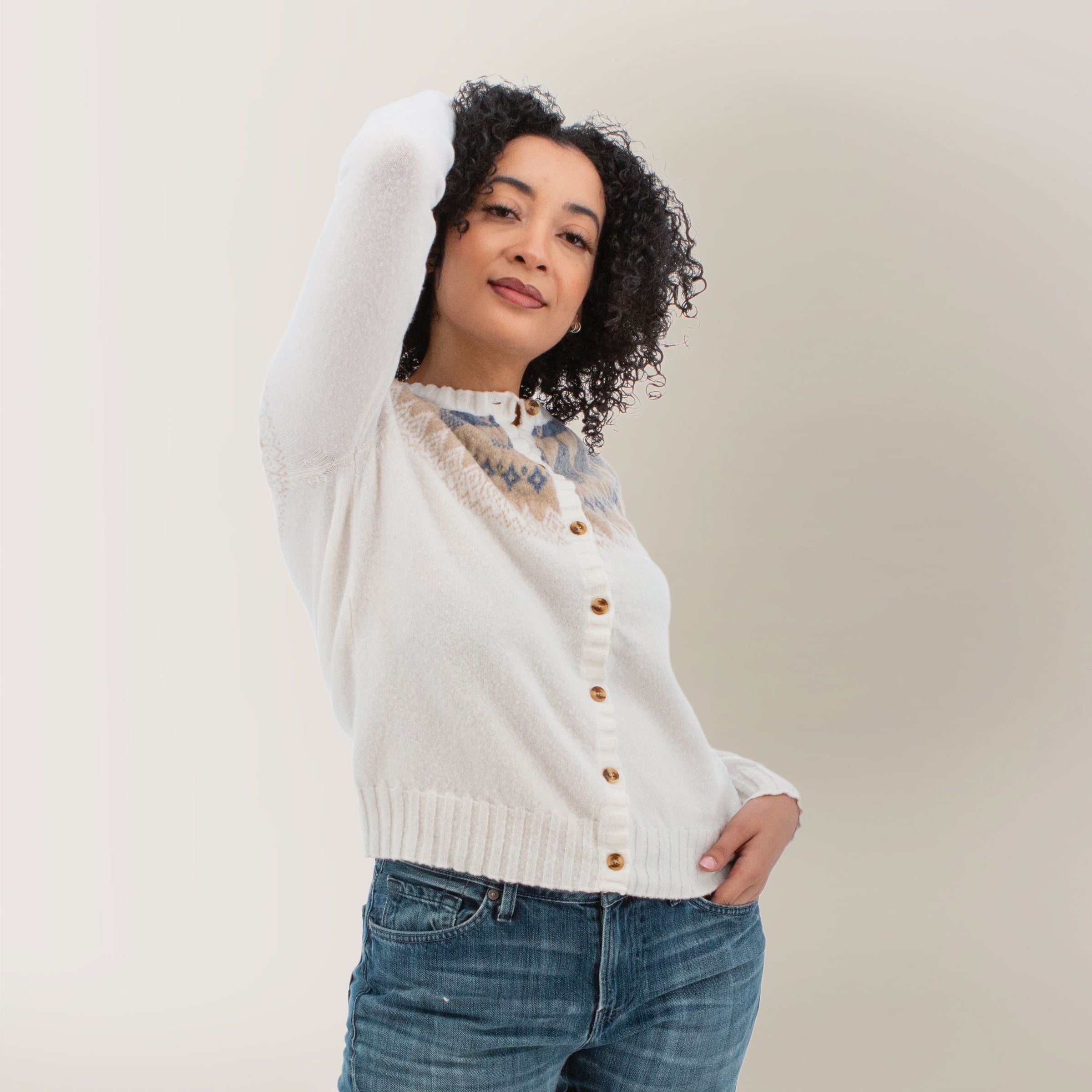 OLD RANCH - Women's Reine Cardigan - 808 Snow White