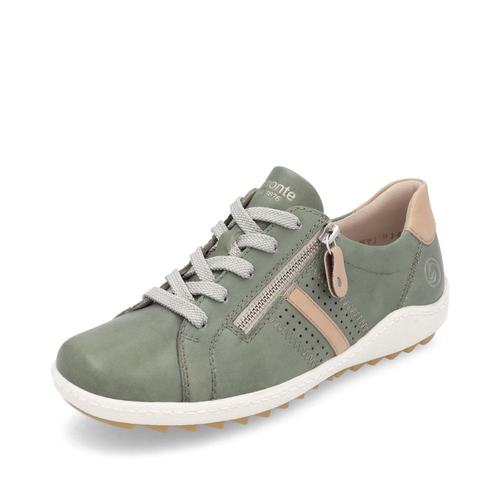 REMONTE Women's Sneaker R1432-52 - Green Combination