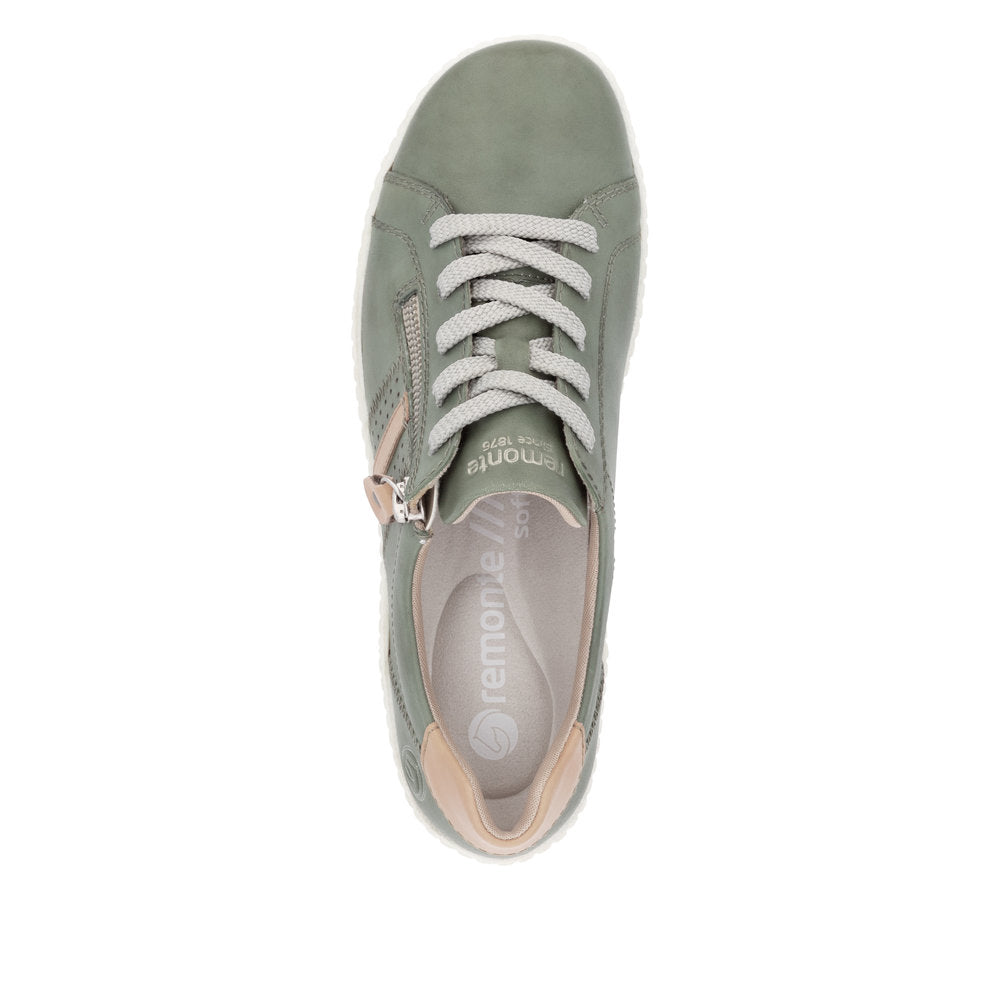 REMONTE Women's Sneaker R1432-52 - Green Combination