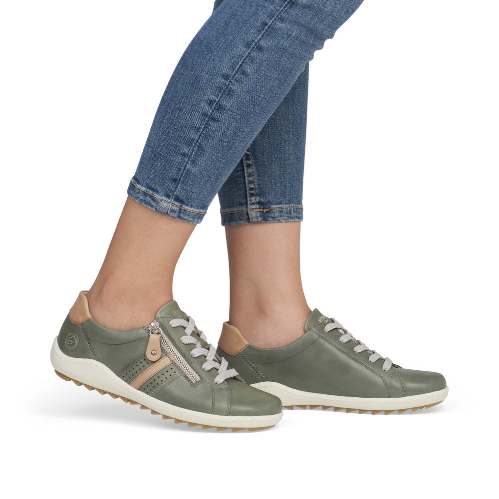 REMONTE Women's Sneaker R1432-52 - Green Combination
