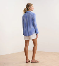 Hatley Cindy Blouse -Basket Weave Stripes - Blue