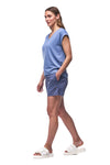 Indyeva - Sofi III V-Neck Top - Coast Blue