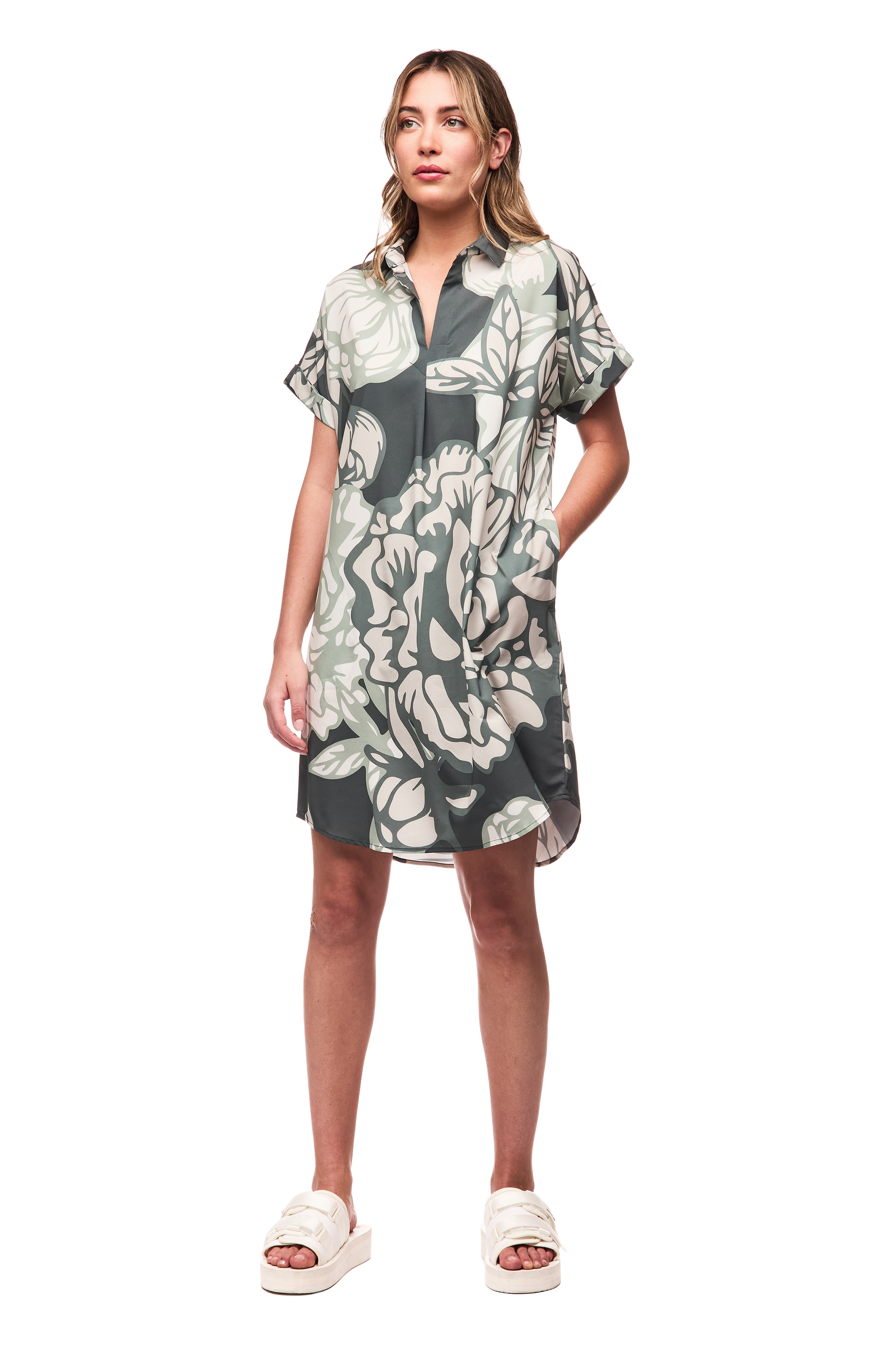 INDYEVA - Frivol Dress - Nephrite Piwonia Print