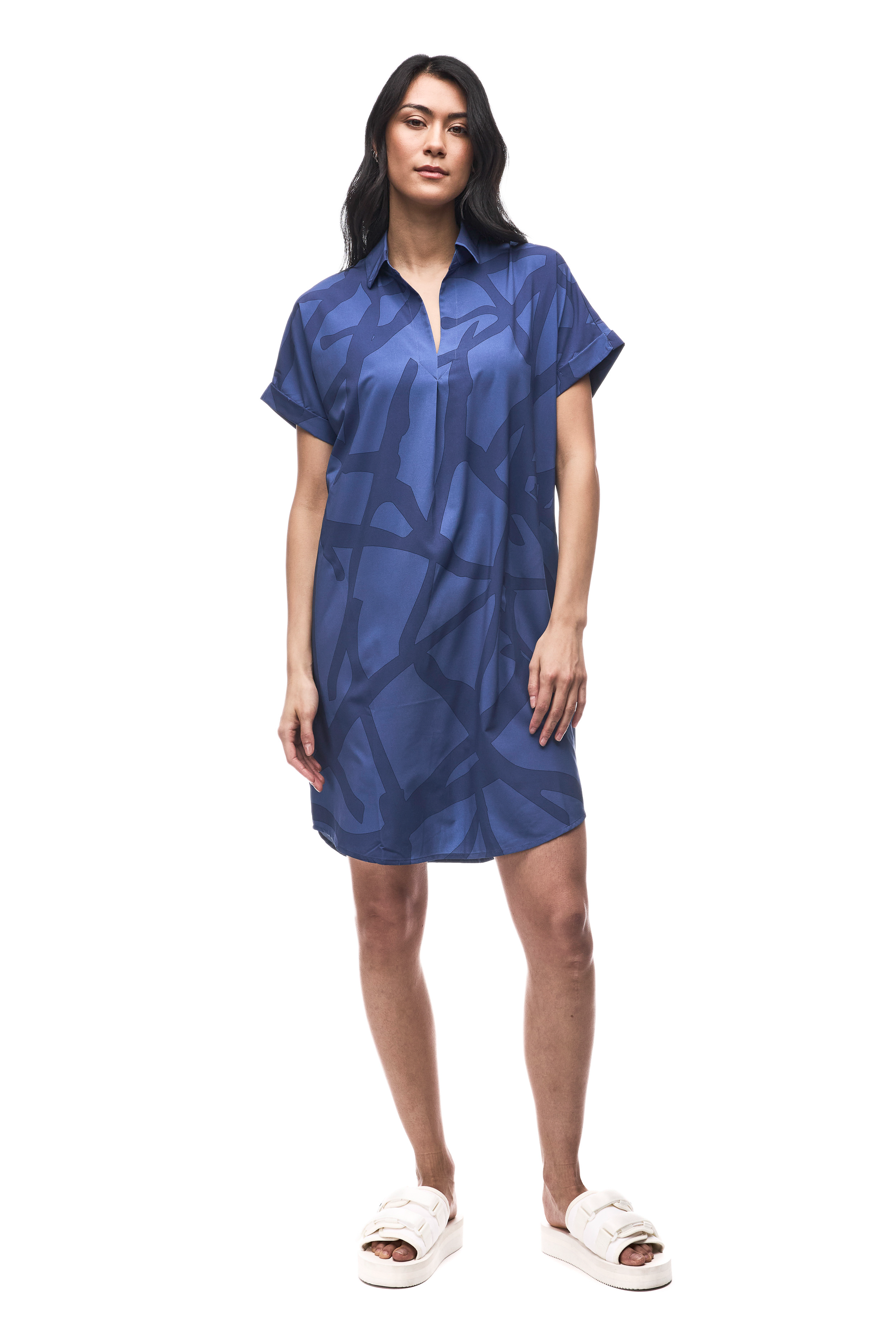 INDYEVA Frivol Dress - Nautica Root Print