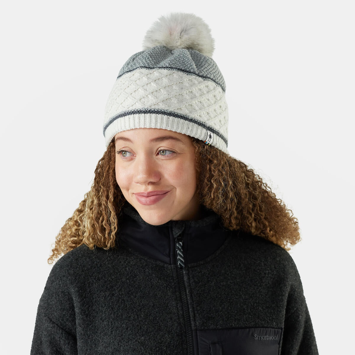 SMARTWOOL Cable Knit Pom Beanie Everyday - Natural