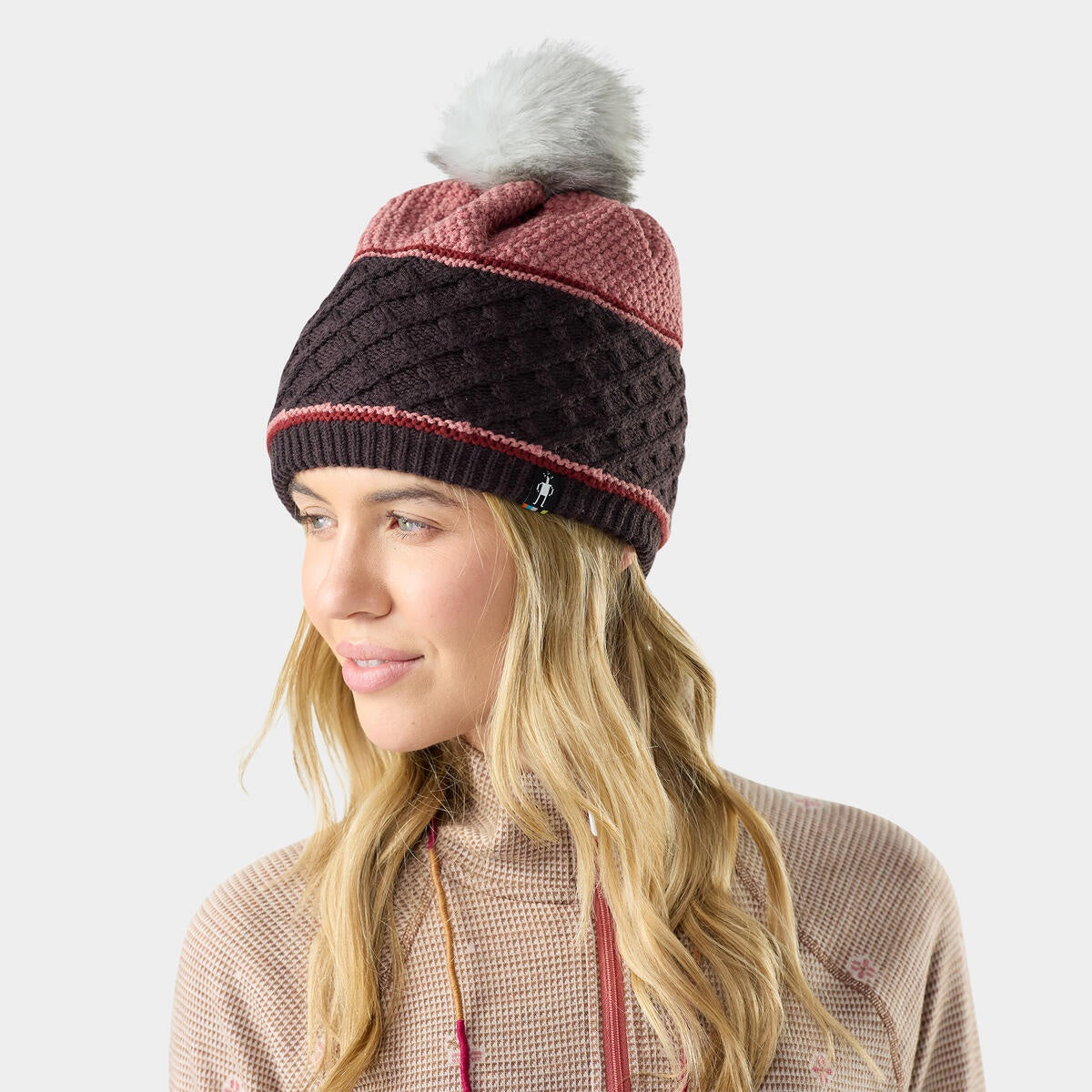 SMARTWOOL Cable Knit Pom Beanie Everyday - Mink