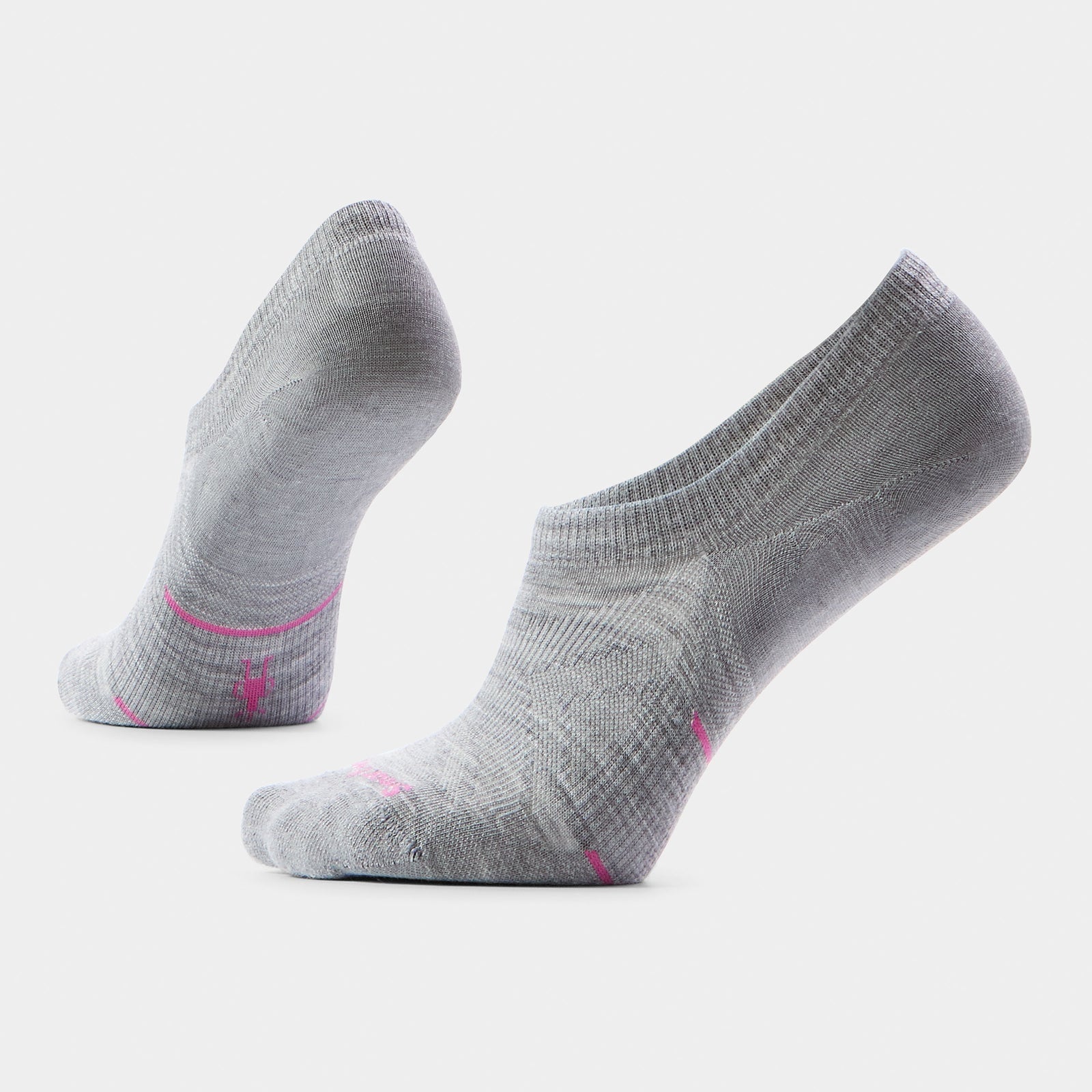 SMARTWOOL Unisex Run No Show Socks - Light Gray
