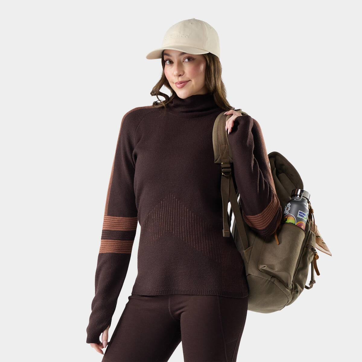 SMARTWOOL Women's Alpine Turtleneck - Dark Mink