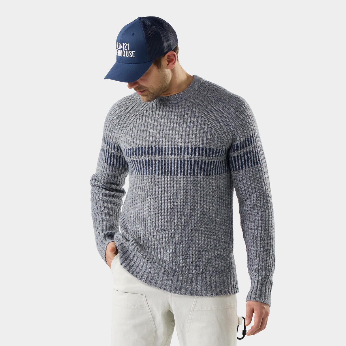 SMARTWOOL Men's Fisherman Crew Sweater - Light Navy