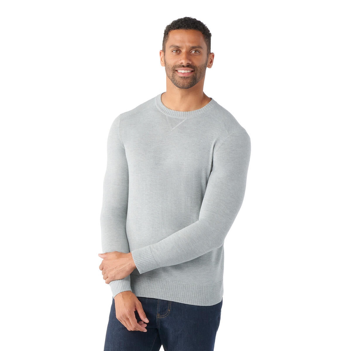 SMARTWOOL Men's Sparwood Crew Sweater - Light Grey Heather