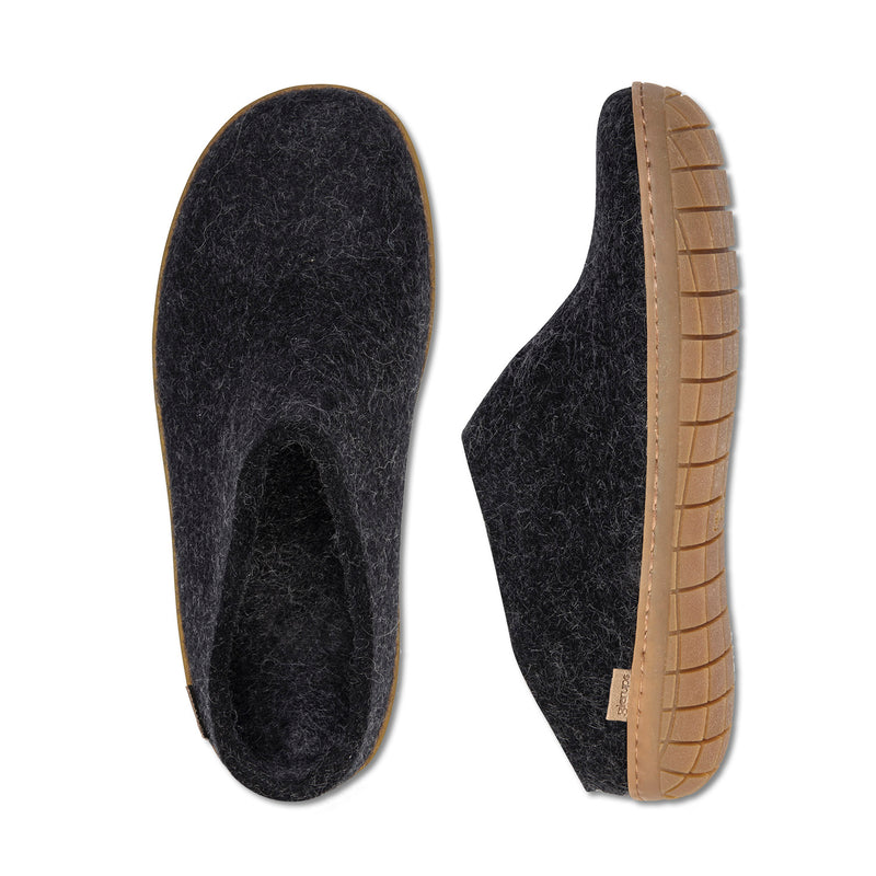 GLERUPS Rubber Sole Slip On - Charcoal