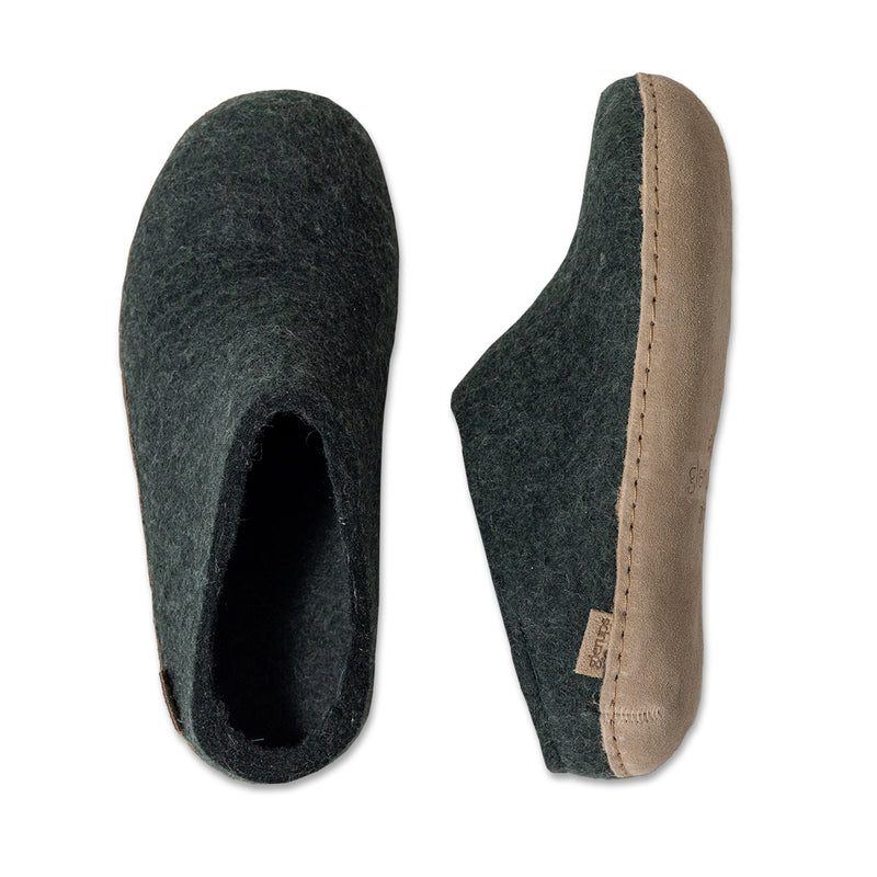 GLERUPS Leather Sole Slip On - Forest