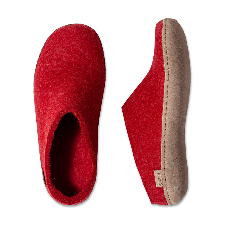 GLERUPS Leather Sole Slip On - Red