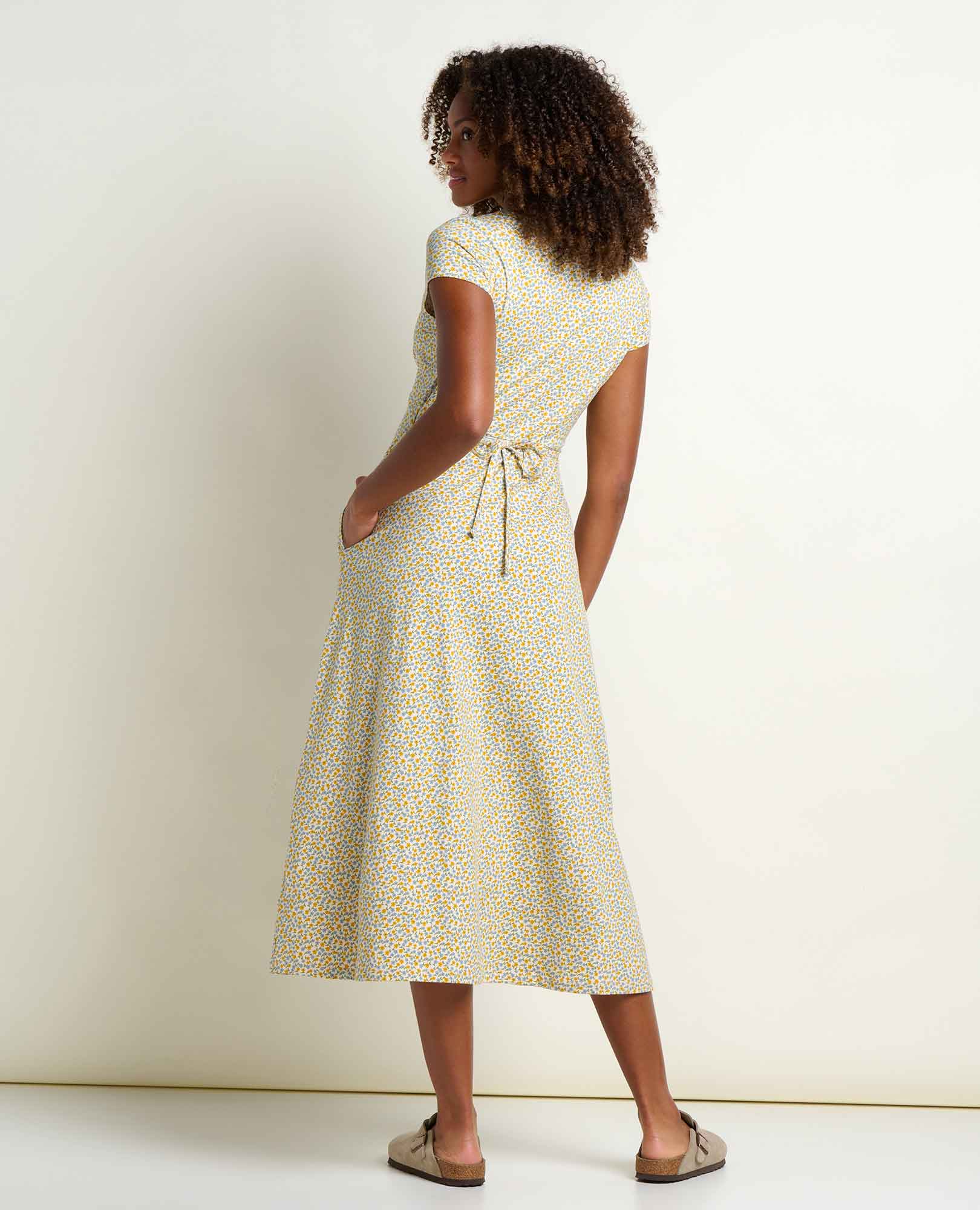 TOAD & CO. Women's Rose Midi Dress - Gold Print