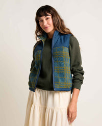 Toad&Co. Womens Sespe Sherpa Vest/ ink plaid