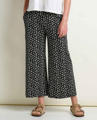 TOAD & CO. Women's Chaka Wide Leg Crop Pant - Black and Salt Print