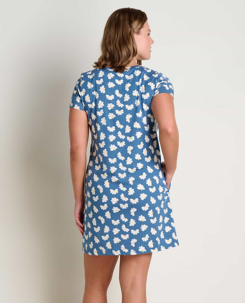 W's Windmere II SS Dress - Pacific Half Daisy Print